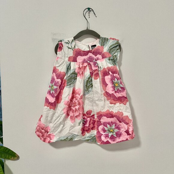 Tea Girl's Pink Floral Print Dress Size 2T - Picture 1 of 7